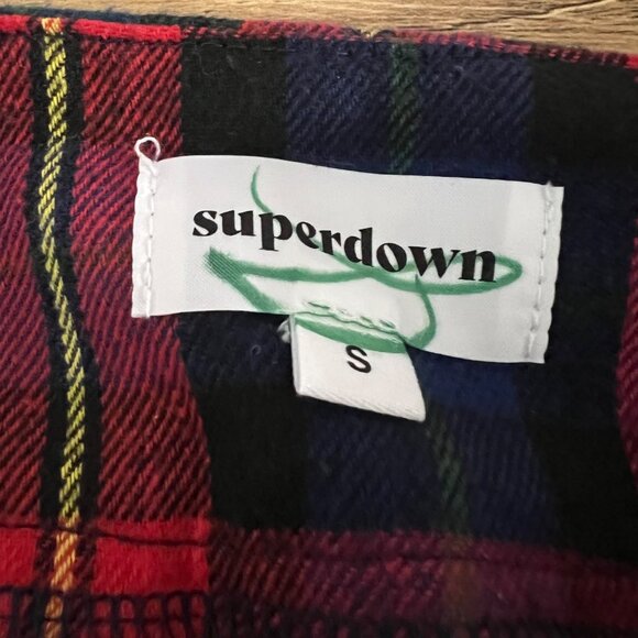 Superdown  Plaid Evy Pleated Buckle Grunge Whimsigoth Skirt‎ Small - Picture 6 of 8